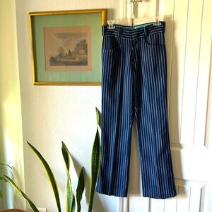 Vintage 70’s A-1 Action Man navy blue pinstripe Slacks Small